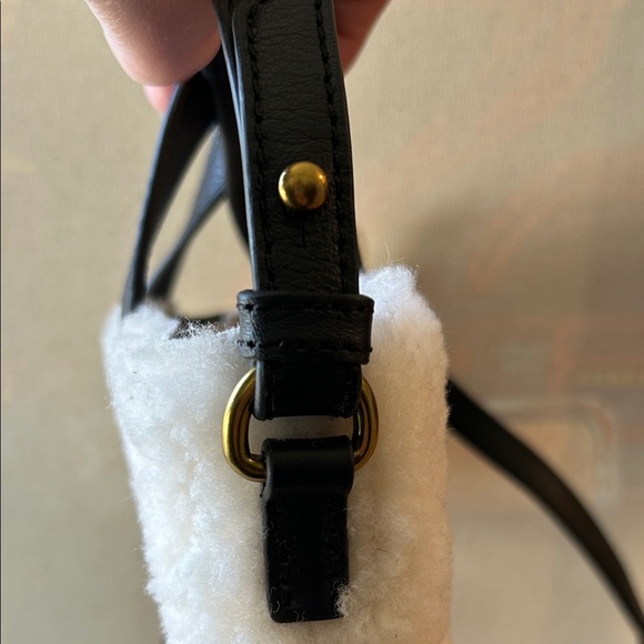 J.Crew Mini Montauk Sherpa & Leather Crossbody Tote Bag NWT - Picture 5 of 5